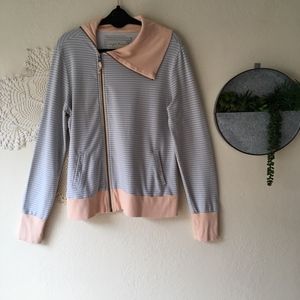 Evy's Tree striped asymmetrical Lizzy zip jacket